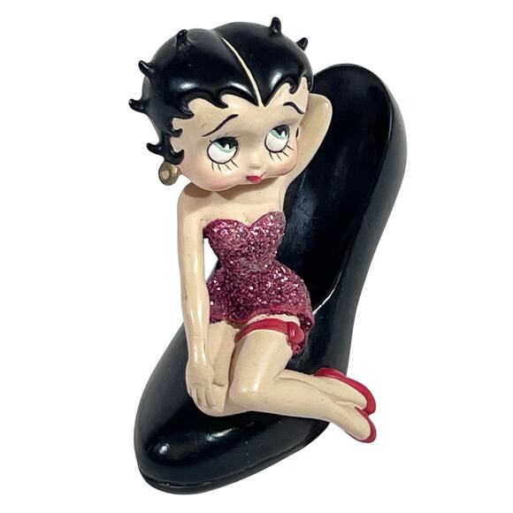 Vintage Betty Boop Stepping Out Black High Heel Shoe 2000 Westland #6819 - Picture 2 of 9